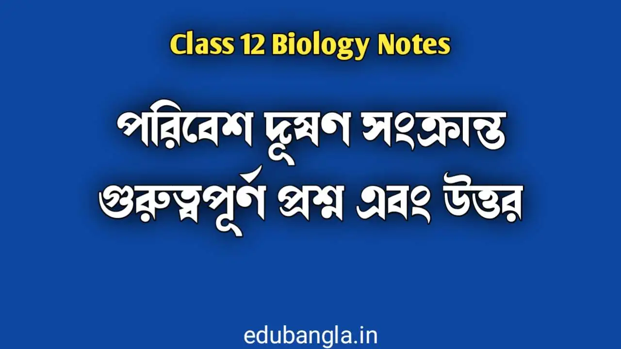 Class 12 Biology Notes environment pollution
