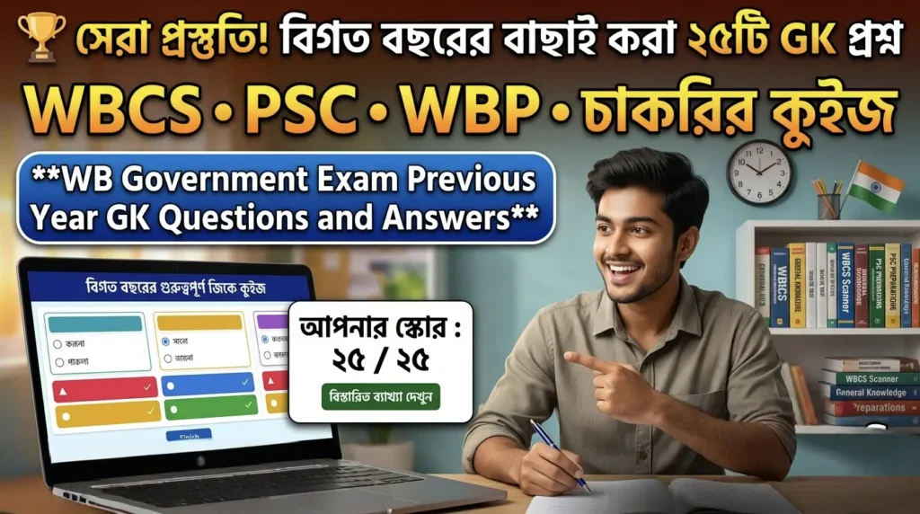 WB Government Exam Previous Year GK Questions and Answers