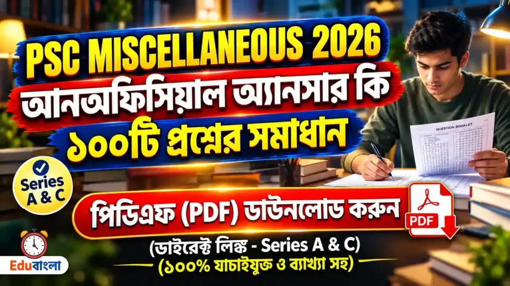 WB PSC Miscellaneous Unofficial Answer Key 2026 PDF Download
