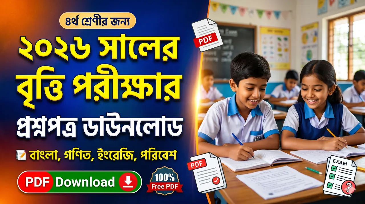 WB Primary Scholarship Exam Question Paper 2026 PDF Download